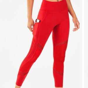 Fabletics High Waisted 7/8 Red Leggings Size M